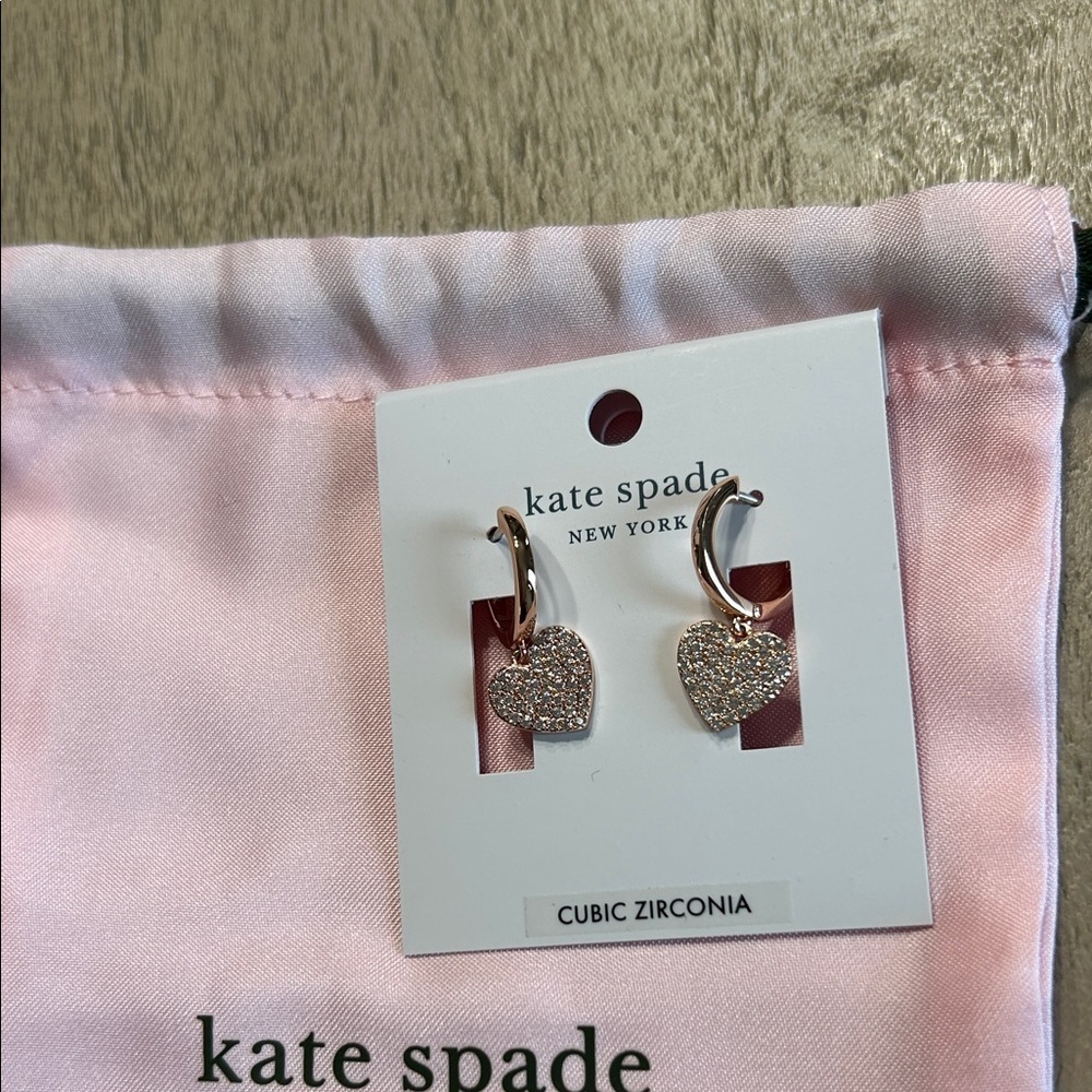 Kate Spade Rose Gold Heart Earrings